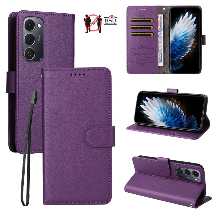 Litchi Texture RFID Blocking 3-Card Wallet Leather Phone Case, For Tecno Spark 40 5G / Spark Go 5G 2025, For Tecno Spark 40C, For Tecno Pova 7 Pro 5G, For Tecno Pova 7 5G, For Tecno Spark 40 Pro+ 4G, For Tecno Spark 40 Pro 4G, For Tecno Spark 40 4G    ...
