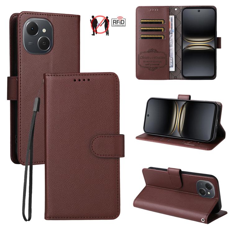 Litchi Texture RFID Blocking 3-Card Wallet Leather Phone Case, For Tecno Spark 40 5G / Spark Go 5G 2025, For Tecno Spark 40C, For Tecno Pova 7 Pro 5G, For Tecno Pova 7 5G, For Tecno Spark 40 Pro+ 4G, For Tecno Spark 40 Pro 4G, For Tecno Spark 40 4G    ...