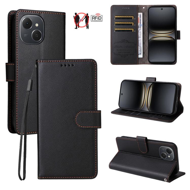 Litchi Texture RFID Blocking 3-Card Wallet Leather Phone Case, For Tecno Spark 40 5G / Spark Go 5G 2025, For Tecno Spark 40C, For Tecno Pova 7 Pro 5G, For Tecno Pova 7 5G, For Tecno Spark 40 Pro+ 4G, For Tecno Spark 40 Pro 4G, For Tecno Spark 40 4G    ...