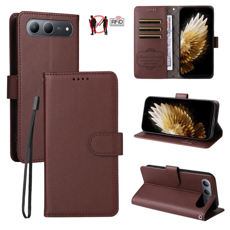 Litchi Texture RFID Blocking 3-Card Wallet Leather Phone Case, For Tecno Spark 40 5G / Spark Go 5G 2025, For Tecno Spark 40C, For Tecno Pova 7 Pro 5G, For Tecno Pova 7 5G, For Tecno Spark 40 Pro+ 4G, For Tecno Spark 40 Pro 4G, For Tecno Spark 40 4G    ...