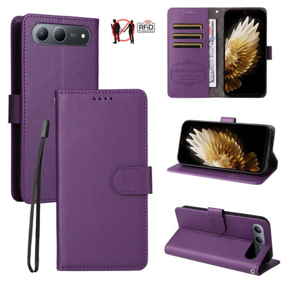 Litchi Texture RFID Blocking 3-Card Wallet Leather Phone Case, For Tecno Spark 40 5G / Spark Go 5G 2025, For Tecno Spark 40C, For Tecno Pova 7 Pro 5G, For Tecno Pova 7 5G, For Tecno Spark 40 Pro+ 4G, For Tecno Spark 40 Pro 4G, For Tecno Spark 40 4G    ...