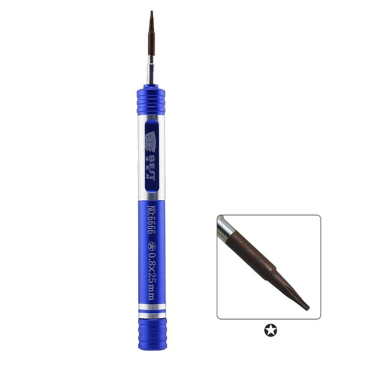 BEST BST-6666 Aluminum Alloy Screwdriver, Phillips 1.5, Pentalobe 0.8, Tri-wing 0.6, Hollow Cross Tip 2.5, 7 in 1 Set