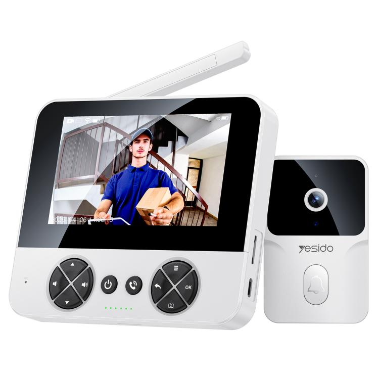 Yesido KM27 Sonnette Interphone Vidéo Sans Fil 2.4G avec Écran TFT 4.3 pouces