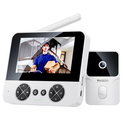Yesido KM27 Sonnette Interphone Vidéo Sans Fil 2.4G avec Écran TFT 4.3 pouces