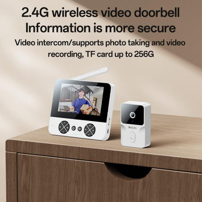 Yesido KM27 Sonnette Interphone Vidéo Sans Fil 2.4G avec Écran TFT 4.3 pouces
