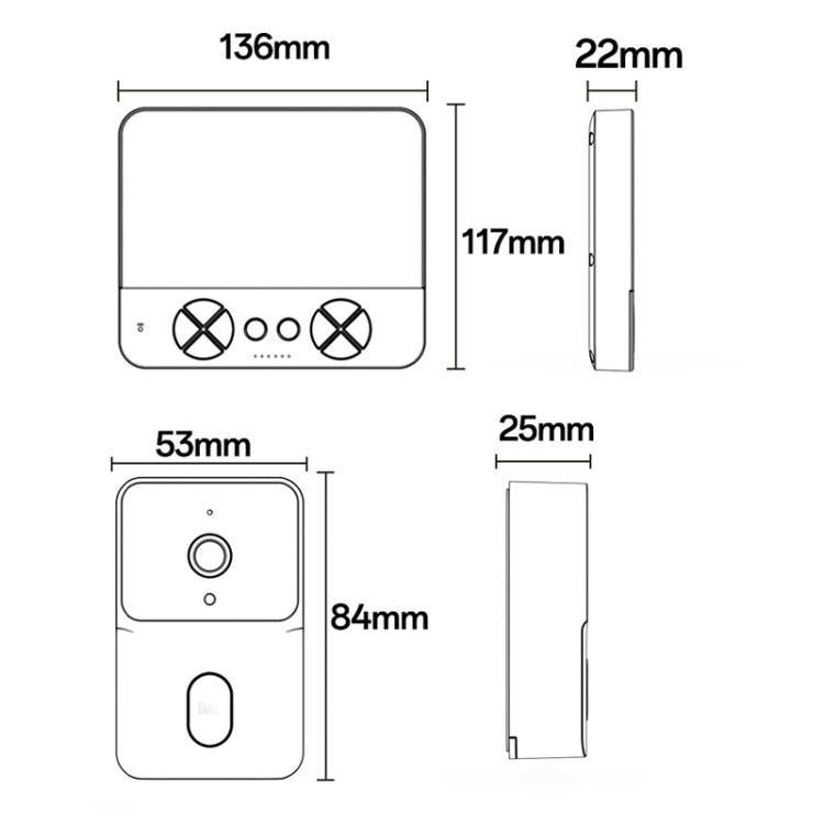 Yesido KM27 Sonnette Interphone Vidéo Sans Fil 2.4G avec Écran TFT 4.3 pouces