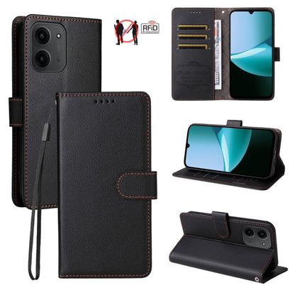 Litchi Texture RFID Blocking 3-Card Wallet Leather Phone Case, For Redmi 15a 5G, For Redmi Turbo 5 Max 5G / Poco X8 Pro Max 5G, For Redmi Turbo 5 5G / Poco X8 Pro 5G, For Redmi Note 15 Pro+ 5G Global 163.3mm, For Redmi Note 15 4G / 5G Global 164mm     ...