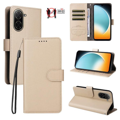 Litchi Texture RFID Blocking 3-Card Wallet Leather Phone Case, For Redmi A5 4G Global 171.7mm, For Redmi Note 14S / 13 Pro 4G Global, For Redmi K80 Pro / Poco F7 Ultra, For Redmi K80 / Poco F7 Pro, For Redmi 14C 4G / 5G / 14R / Poco M7                 ...