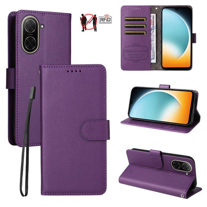 Litchi Texture RFID Blocking 3-Card Wallet Leather Phone Case, For Redmi A5 4G Global 171.7mm, For Redmi Note 14S / 13 Pro 4G Global, For Redmi K80 Pro / Poco F7 Ultra, For Redmi K80 / Poco F7 Pro, For Redmi 14C 4G / 5G / 14R / Poco M7                 ...