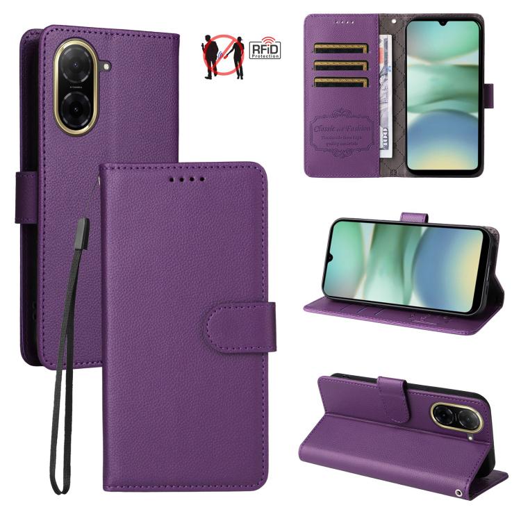 Litchi Texture RFID Blocking 3-Card Wallet Leather Phone Case, For Redmi 15a 5G, For Redmi Turbo 5 Max 5G / Poco X8 Pro Max 5G, For Redmi Turbo 5 5G / Poco X8 Pro 5G, For Redmi Note 15 Pro+ 5G Global 163.3mm, For Redmi Note 15 4G / 5G Global 164mm     ...