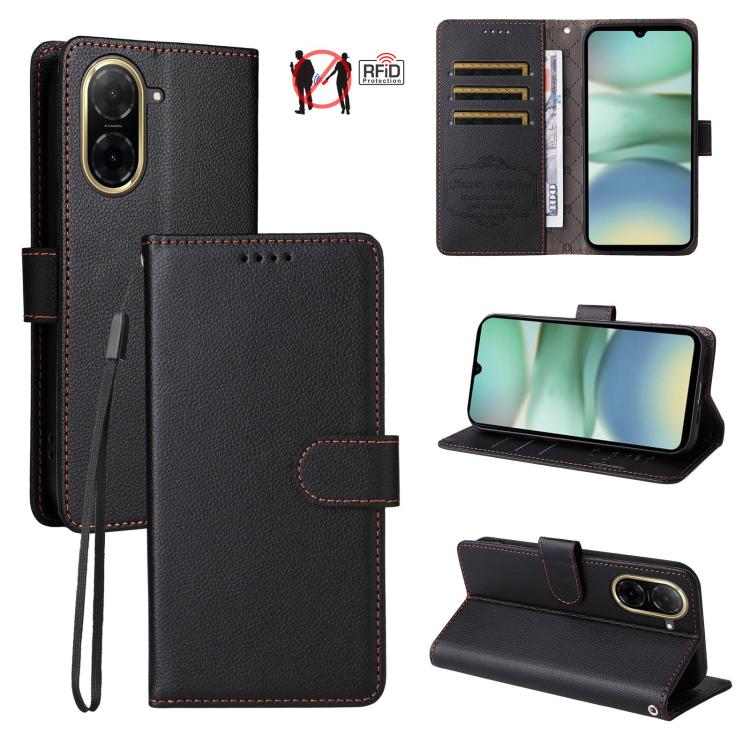 Litchi Texture RFID Blocking 3-Card Wallet Leather Phone Case, For Redmi 15a 5G, For Redmi Turbo 5 Max 5G / Poco X8 Pro Max 5G, For Redmi Turbo 5 5G / Poco X8 Pro 5G, For Redmi Note 15 Pro+ 5G Global 163.3mm, For Redmi Note 15 4G / 5G Global 164mm     ...