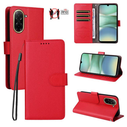 Litchi Texture RFID Blocking 3-Card Wallet Leather Phone Case, For Redmi 15a 5G, For Redmi Turbo 5 Max 5G / Poco X8 Pro Max 5G, For Redmi Turbo 5 5G / Poco X8 Pro 5G, For Redmi Note 15 Pro+ 5G Global 163.3mm, For Redmi Note 15 4G / 5G Global 164mm     ...