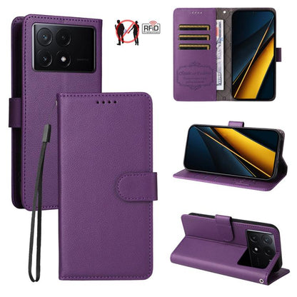 Litchi Texture RFID Blocking 3-Card Wallet Leather Phone Case, For Redmi K80 / Poco F7 Pro, For Redmi 14C 4G / 5G / 14R / Poco M7, For Redmi Note 14 4G Global 164.84mm, For Redmi Note 14 Pro 5G / 14 Pro+ 5G, For Redmi Turbo 4 5G / Poco X7 Pro 5G       ...