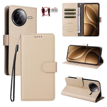 Litchi Texture RFID Blocking 3-Card Wallet Leather Phone Case, For Redmi A5 4G Global 171.7mm, For Redmi Note 14S / 13 Pro 4G Global, For Redmi K80 Pro / Poco F7 Ultra, For Redmi K80 / Poco F7 Pro, For Redmi 14C 4G / 5G / 14R / Poco M7                 ...