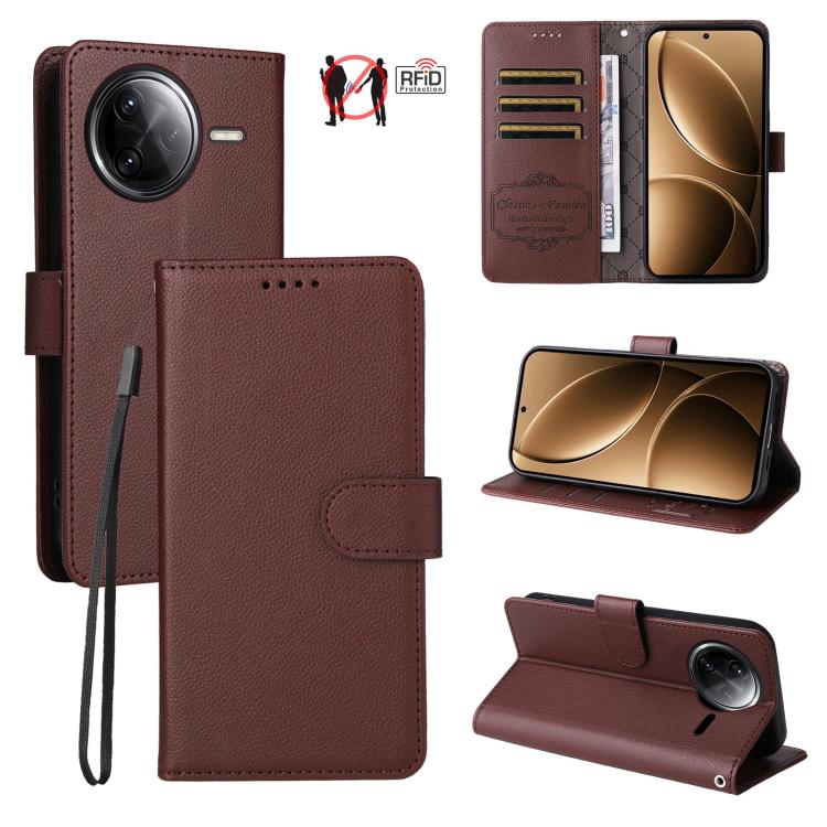 Litchi Texture RFID Blocking 3-Card Wallet Leather Phone Case, For Redmi A5 4G Global 171.7mm, For Redmi Note 14S / 13 Pro 4G Global, For Redmi K80 Pro / Poco F7 Ultra, For Redmi K80 / Poco F7 Pro, For Redmi 14C 4G / 5G / 14R / Poco M7                 ...