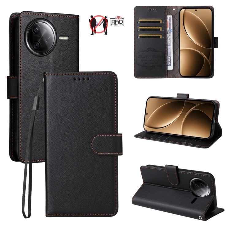 Litchi Texture RFID Blocking 3-Card Wallet Leather Phone Case, For Redmi A5 4G Global 171.7mm, For Redmi Note 14S / 13 Pro 4G Global, For Redmi K80 Pro / Poco F7 Ultra, For Redmi K80 / Poco F7 Pro, For Redmi 14C 4G / 5G / 14R / Poco M7                 ...