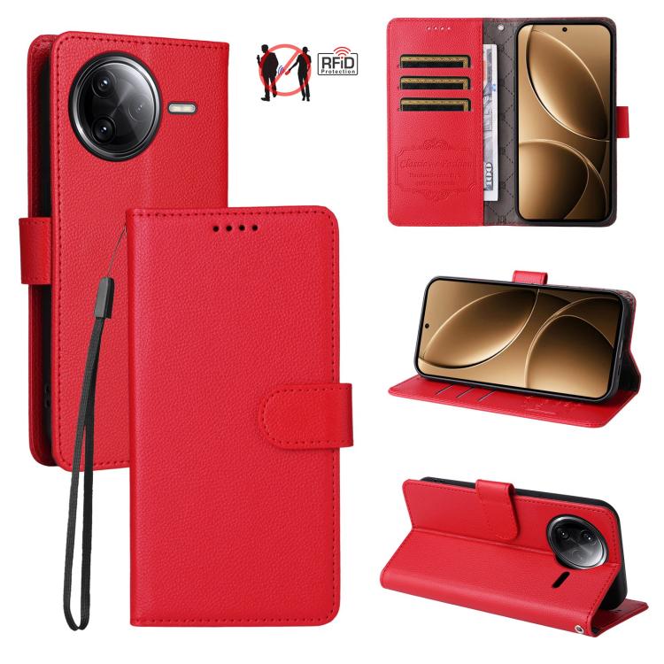 Litchi Texture RFID Blocking 3-Card Wallet Leather Phone Case, For Redmi A5 4G Global 171.7mm, For Redmi Note 14S / 13 Pro 4G Global, For Redmi K80 Pro / Poco F7 Ultra, For Redmi K80 / Poco F7 Pro, For Redmi 14C 4G / 5G / 14R / Poco M7                 ...