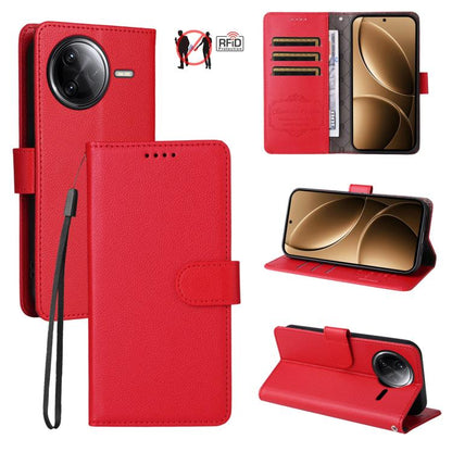 Litchi Texture RFID Blocking 3-Card Wallet Leather Phone Case, For Redmi A5 4G Global 171.7mm, For Redmi Note 14S / 13 Pro 4G Global, For Redmi K80 Pro / Poco F7 Ultra, For Redmi K80 / Poco F7 Pro, For Redmi 14C 4G / 5G / 14R / Poco M7                 ...