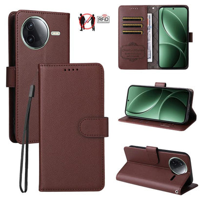 Litchi Texture RFID Blocking 3-Card Wallet Leather Phone Case, For Redmi A5 4G Global 171.7mm, For Redmi Note 14S / 13 Pro 4G Global, For Redmi K80 Pro / Poco F7 Ultra, For Redmi K80 / Poco F7 Pro, For Redmi 14C 4G / 5G / 14R / Poco M7                 ...