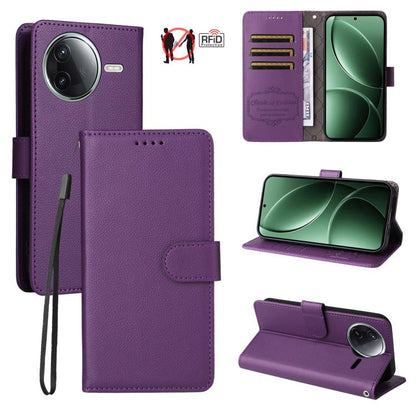 Litchi Texture RFID Blocking 3-Card Wallet Leather Phone Case, For Redmi K80 / Poco F7 Pro, For Redmi 14C 4G / 5G / 14R / Poco M7, For Redmi Note 14 4G Global 164.84mm, For Redmi Note 14 Pro 5G / 14 Pro+ 5G, For Redmi Turbo 4 5G / Poco X7 Pro 5G       ...