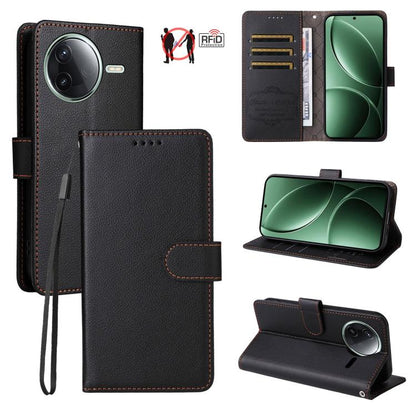 Litchi Texture RFID Blocking 3-Card Wallet Leather Phone Case, For Redmi K80 / Poco F7 Pro, For Redmi 14C 4G / 5G / 14R / Poco M7, For Redmi Note 14 4G Global 164.84mm, For Redmi Note 14 Pro 5G / 14 Pro+ 5G, For Redmi Turbo 4 5G / Poco X7 Pro 5G       ...