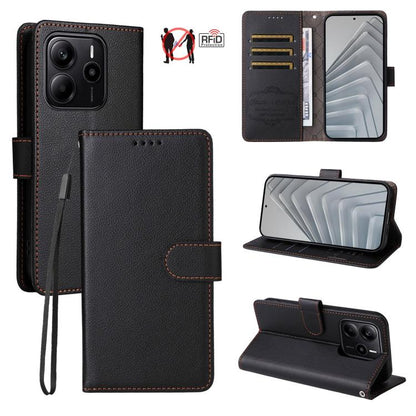 Litchi Texture RFID Blocking 3-Card Wallet Leather Phone Case, For Redmi K80 / Poco F7 Pro, For Redmi 14C 4G / 5G / 14R / Poco M7, For Redmi Note 14 4G Global 164.84mm, For Redmi Note 14 Pro 5G / 14 Pro+ 5G, For Redmi Turbo 4 5G / Poco X7 Pro 5G       ...