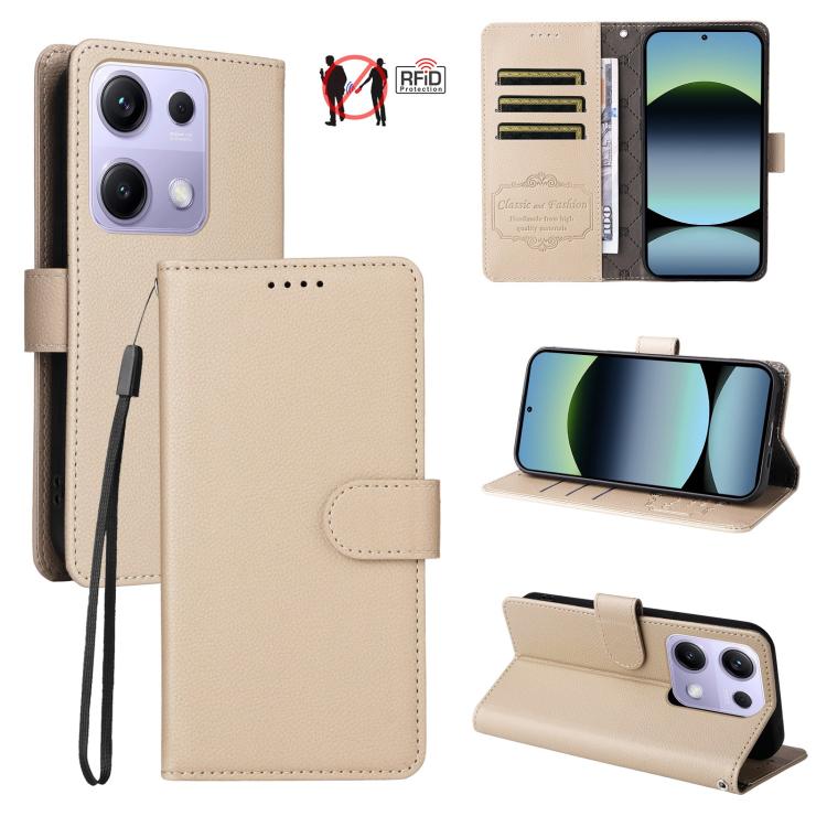 Litchi Texture RFID Blocking 3-Card Wallet Leather Phone Case, For Redmi A5 4G Global 171.7mm, For Redmi Note 14S / 13 Pro 4G Global, For Redmi K80 Pro / Poco F7 Ultra, For Redmi K80 / Poco F7 Pro, For Redmi 14C 4G / 5G / 14R / Poco M7                 ...