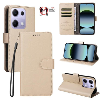Litchi Texture RFID Blocking 3-Card Wallet Leather Phone Case, For Redmi A5 4G Global 171.7mm, For Redmi Note 14S / 13 Pro 4G Global, For Redmi K80 Pro / Poco F7 Ultra, For Redmi K80 / Poco F7 Pro, For Redmi 14C 4G / 5G / 14R / Poco M7                 ...