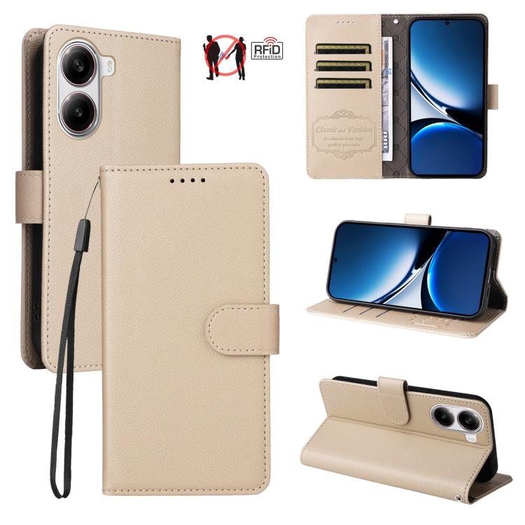 Litchi Texture RFID Blocking 3-Card Wallet Leather Phone Case, For Redmi K80 / Poco F7 Pro, For Redmi 14C 4G / 5G / 14R / Poco M7, For Redmi Note 14 4G Global 164.84mm, For Redmi Note 14 Pro 5G / 14 Pro+ 5G, For Redmi Turbo 4 5G / Poco X7 Pro 5G       ...