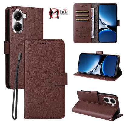 Litchi Texture RFID Blocking 3-Card Wallet Leather Phone Case, For Redmi K80 / Poco F7 Pro, For Redmi 14C 4G / 5G / 14R / Poco M7, For Redmi Note 14 4G Global 164.84mm, For Redmi Note 14 Pro 5G / 14 Pro+ 5G, For Redmi Turbo 4 5G / Poco X7 Pro 5G       ...