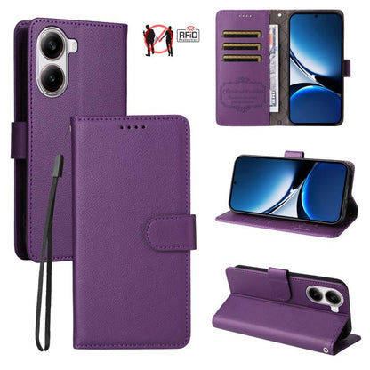 Litchi Texture RFID Blocking 3-Card Wallet Leather Phone Case, For Redmi K80 / Poco F7 Pro, For Redmi 14C 4G / 5G / 14R / Poco M7, For Redmi Note 14 4G Global 164.84mm, For Redmi Note 14 Pro 5G / 14 Pro+ 5G, For Redmi Turbo 4 5G / Poco X7 Pro 5G       ...