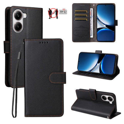 Litchi Texture RFID Blocking 3-Card Wallet Leather Phone Case, For Redmi K80 / Poco F7 Pro, For Redmi 14C 4G / 5G / 14R / Poco M7, For Redmi Note 14 4G Global 164.84mm, For Redmi Note 14 Pro 5G / 14 Pro+ 5G, For Redmi Turbo 4 5G / Poco X7 Pro 5G       ...