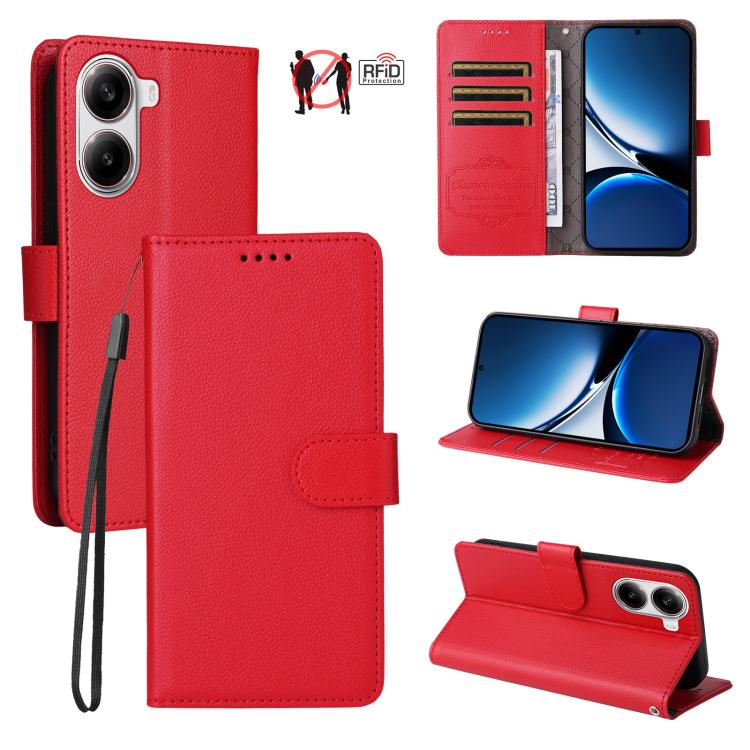 Litchi Texture RFID Blocking 3-Card Wallet Leather Phone Case, For Redmi K80 / Poco F7 Pro, For Redmi 14C 4G / 5G / 14R / Poco M7, For Redmi Note 14 4G Global 164.84mm, For Redmi Note 14 Pro 5G / 14 Pro+ 5G, For Redmi Turbo 4 5G / Poco X7 Pro 5G       ...
