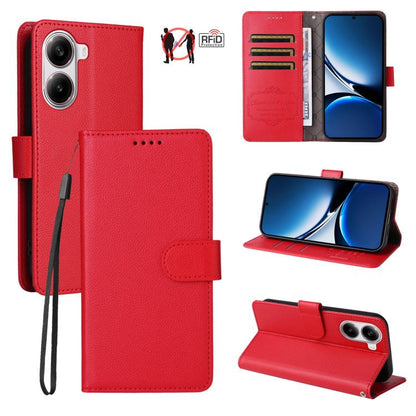 Litchi Texture RFID Blocking 3-Card Wallet Leather Phone Case, For Redmi K80 / Poco F7 Pro, For Redmi 14C 4G / 5G / 14R / Poco M7, For Redmi Note 14 4G Global 164.84mm, For Redmi Note 14 Pro 5G / 14 Pro+ 5G, For Redmi Turbo 4 5G / Poco X7 Pro 5G       ...