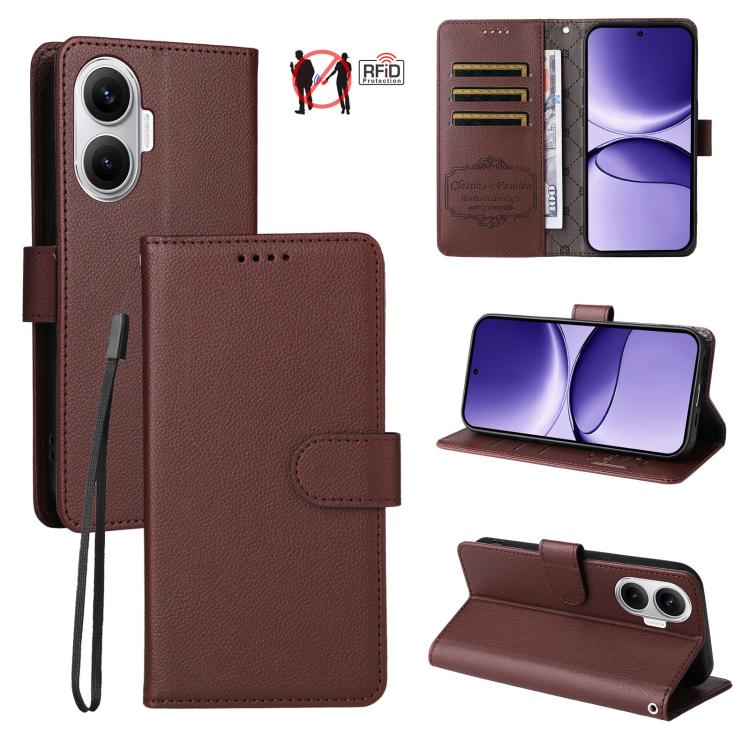 Litchi Texture RFID Blocking 3-Card Wallet Leather Phone Case, For Redmi 15a 5G, For Redmi Turbo 5 Max 5G / Poco X8 Pro Max 5G, For Redmi Turbo 5 5G / Poco X8 Pro 5G, For Redmi Note 15 Pro+ 5G Global 163.3mm, For Redmi Note 15 4G / 5G Global 164mm     ...