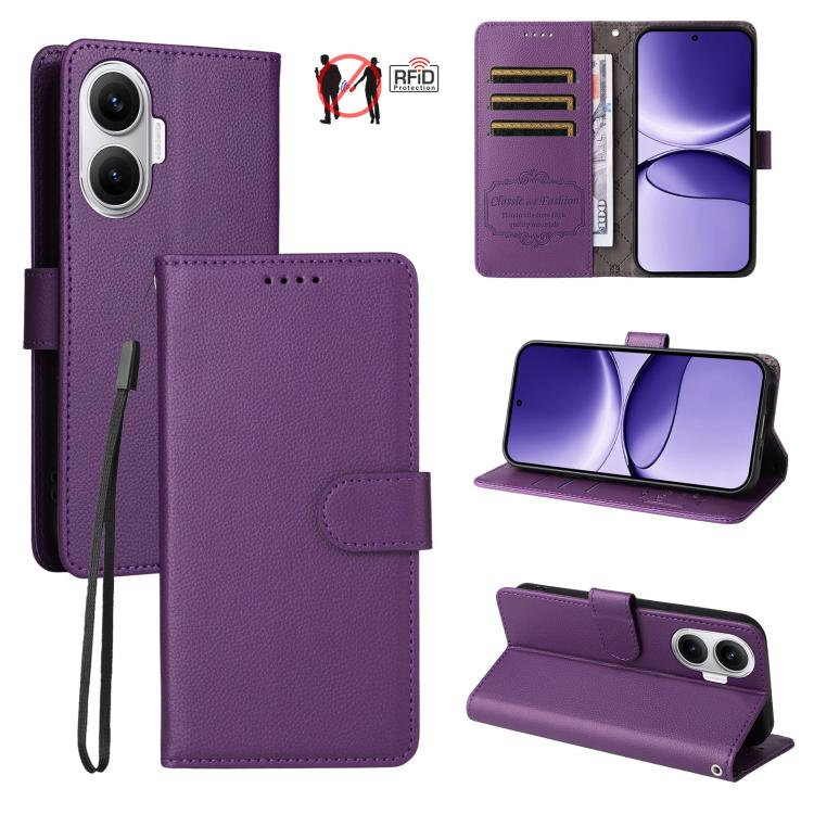 Litchi Texture RFID Blocking 3-Card Wallet Leather Phone Case, For Redmi 15a 5G, For Redmi Turbo 5 Max 5G / Poco X8 Pro Max 5G, For Redmi Turbo 5 5G / Poco X8 Pro 5G, For Redmi Note 15 Pro+ 5G Global 163.3mm, For Redmi Note 15 4G / 5G Global 164mm     ...