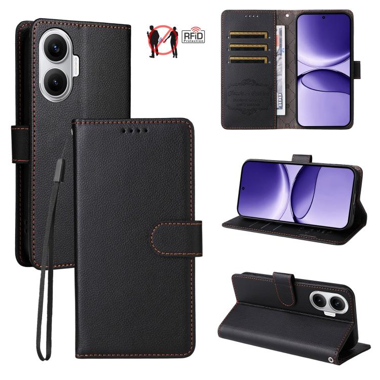 Litchi Texture RFID Blocking 3-Card Wallet Leather Phone Case, For Redmi 15a 5G, For Redmi Turbo 5 Max 5G / Poco X8 Pro Max 5G, For Redmi Turbo 5 5G / Poco X8 Pro 5G, For Redmi Note 15 Pro+ 5G Global 163.3mm, For Redmi Note 15 4G / 5G Global 164mm     ...