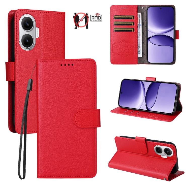 Litchi Texture RFID Blocking 3-Card Wallet Leather Phone Case, For Redmi 15a 5G, For Redmi Turbo 5 Max 5G / Poco X8 Pro Max 5G, For Redmi Turbo 5 5G / Poco X8 Pro 5G, For Redmi Note 15 Pro+ 5G Global 163.3mm, For Redmi Note 15 4G / 5G Global 164mm     ...