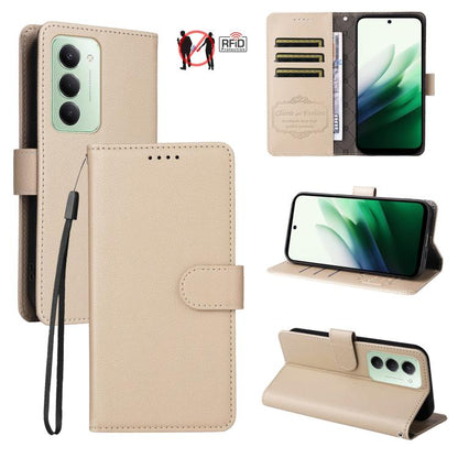 Litchi Texture RFID Blocking 3-Card Wallet Leather Phone Case, For Redmi 15a 5G, For Redmi Turbo 5 Max 5G / Poco X8 Pro Max 5G, For Redmi Turbo 5 5G / Poco X8 Pro 5G, For Redmi Note 15 Pro+ 5G Global 163.3mm, For Redmi Note 15 4G / 5G Global 164mm     ...