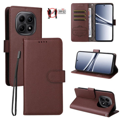 Litchi Texture RFID Blocking 3-Card Wallet Leather Phone Case, For Redmi 15a 5G, For Redmi Turbo 5 Max 5G / Poco X8 Pro Max 5G, For Redmi Turbo 5 5G / Poco X8 Pro 5G, For Redmi Note 15 Pro+ 5G Global 163.3mm, For Redmi Note 15 4G / 5G Global 164mm     ...