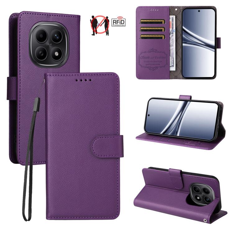 Litchi Texture RFID Blocking 3-Card Wallet Leather Phone Case, For Redmi 15a 5G, For Redmi Turbo 5 Max 5G / Poco X8 Pro Max 5G, For Redmi Turbo 5 5G / Poco X8 Pro 5G, For Redmi Note 15 Pro+ 5G Global 163.3mm, For Redmi Note 15 4G / 5G Global 164mm     ...