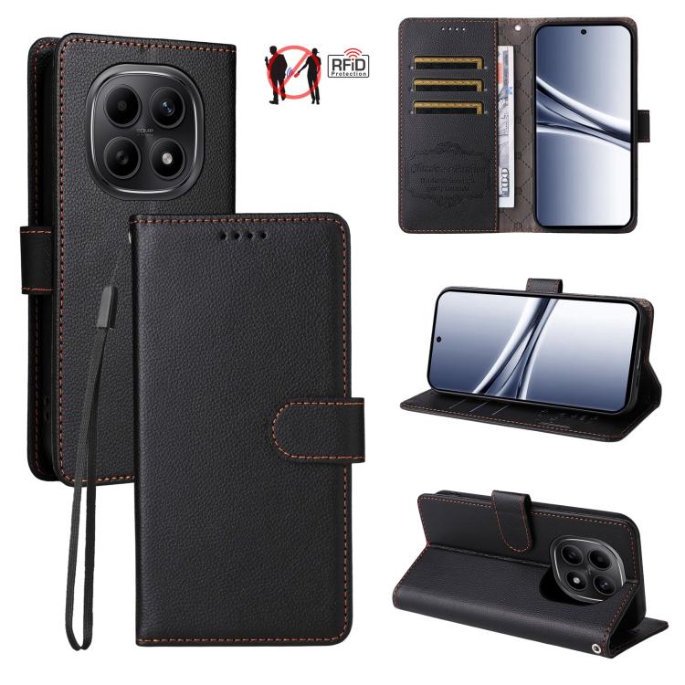Litchi Texture RFID Blocking 3-Card Wallet Leather Phone Case, For Redmi 15a 5G, For Redmi Turbo 5 Max 5G / Poco X8 Pro Max 5G, For Redmi Turbo 5 5G / Poco X8 Pro 5G, For Redmi Note 15 Pro+ 5G Global 163.3mm, For Redmi Note 15 4G / 5G Global 164mm     ...