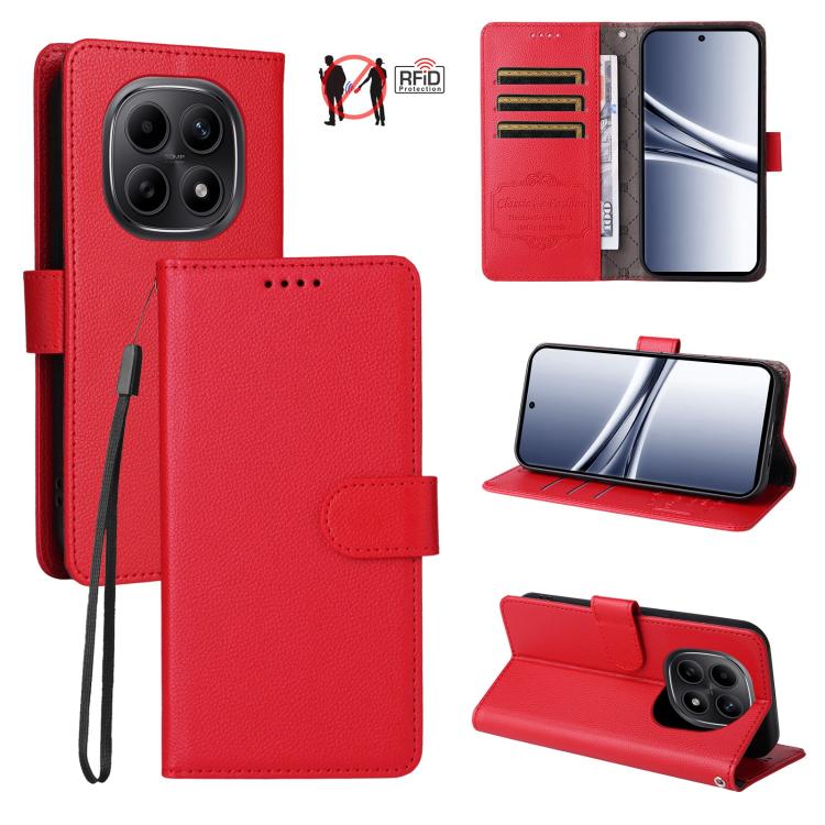 Litchi Texture RFID Blocking 3-Card Wallet Leather Phone Case, For Redmi 15a 5G, For Redmi Turbo 5 Max 5G / Poco X8 Pro Max 5G, For Redmi Turbo 5 5G / Poco X8 Pro 5G, For Redmi Note 15 Pro+ 5G Global 163.3mm, For Redmi Note 15 4G / 5G Global 164mm     ...