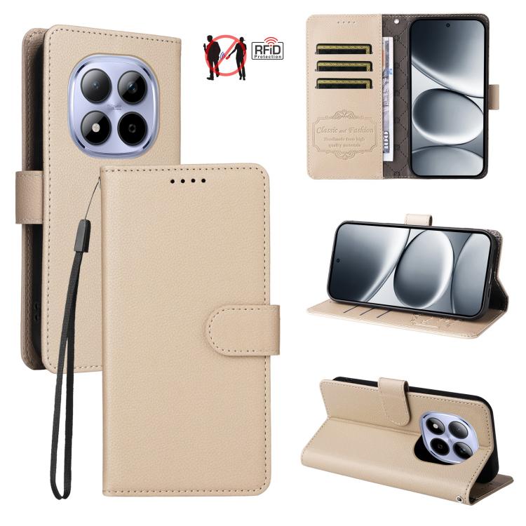 Litchi Texture RFID Blocking 3-Card Wallet Leather Phone Case, For Redmi 15a 5G, For Redmi Turbo 5 Max 5G / Poco X8 Pro Max 5G, For Redmi Turbo 5 5G / Poco X8 Pro 5G, For Redmi Note 15 Pro+ 5G Global 163.3mm, For Redmi Note 15 4G / 5G Global 164mm     ...