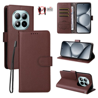 Litchi Texture RFID Blocking 3-Card Wallet Leather Phone Case, For Redmi 15a 5G, For Redmi Turbo 5 Max 5G / Poco X8 Pro Max 5G, For Redmi Turbo 5 5G / Poco X8 Pro 5G, For Redmi Note 15 Pro+ 5G Global 163.3mm, For Redmi Note 15 4G / 5G Global 164mm     ...