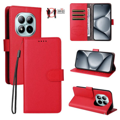 Litchi Texture RFID Blocking 3-Card Wallet Leather Phone Case, For Redmi 15a 5G, For Redmi Turbo 5 Max 5G / Poco X8 Pro Max 5G, For Redmi Turbo 5 5G / Poco X8 Pro 5G, For Redmi Note 15 Pro+ 5G Global 163.3mm, For Redmi Note 15 4G / 5G Global 164mm     ...