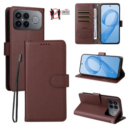 Litchi Texture RFID Blocking 3-Card Wallet Leather Phone Case, For Redmi 15a 5G, For Redmi Turbo 5 Max 5G / Poco X8 Pro Max 5G, For Redmi Turbo 5 5G / Poco X8 Pro 5G, For Redmi Note 15 Pro+ 5G Global 163.3mm, For Redmi Note 15 4G / 5G Global 164mm     ...