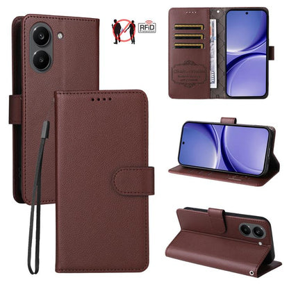 Litchi Texture RFID Blocking 3-Card Wallet Leather Phone Case, For Redmi 15a 5G, For Redmi Turbo 5 Max 5G / Poco X8 Pro Max 5G, For Redmi Turbo 5 5G / Poco X8 Pro 5G, For Redmi Note 15 Pro+ 5G Global 163.3mm, For Redmi Note 15 4G / 5G Global 164mm     ...