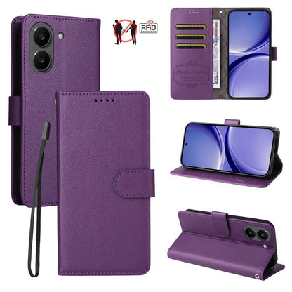 Litchi Texture RFID Blocking 3-Card Wallet Leather Phone Case, For Redmi 15a 5G, For Redmi Turbo 5 Max 5G / Poco X8 Pro Max 5G, For Redmi Turbo 5 5G / Poco X8 Pro 5G, For Redmi Note 15 Pro+ 5G Global 163.3mm, For Redmi Note 15 4G / 5G Global 164mm     ...