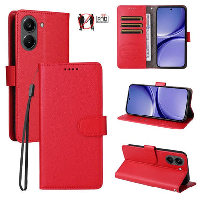 Litchi Texture RFID Blocking 3-Card Wallet Leather Phone Case, For Redmi 15a 5G, For Redmi Turbo 5 Max 5G / Poco X8 Pro Max 5G, For Redmi Turbo 5 5G / Poco X8 Pro 5G, For Redmi Note 15 Pro+ 5G Global 163.3mm, For Redmi Note 15 4G / 5G Global 164mm     ...